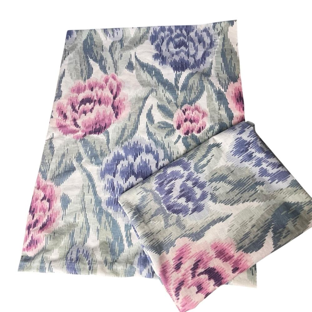 Vintage Lady Pepperell No Iron Percale Pillowcases 2 Standard 20x30 Floral USA